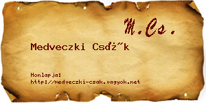 Medveczki Csák névjegykártya